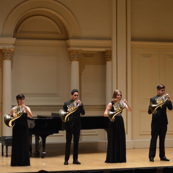 carnegie hall horns on stage