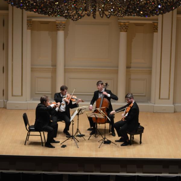 carnegie hall altius quartet on stage