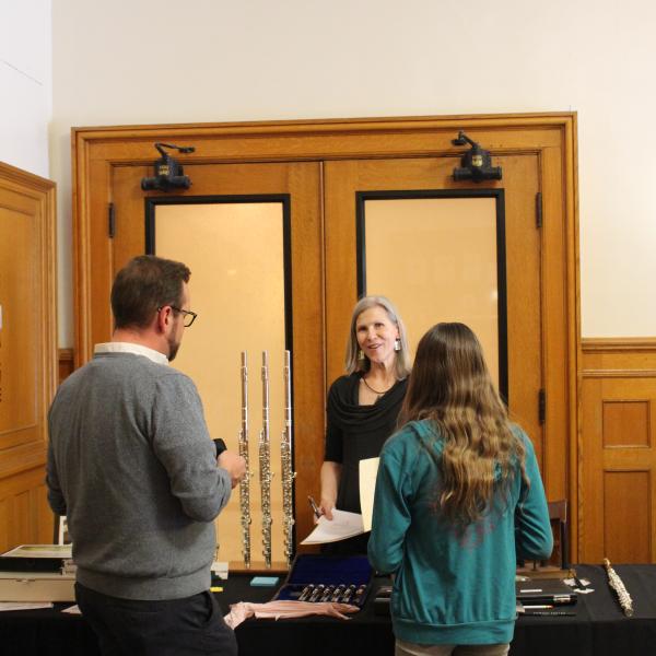 Flutists check out the displays from our exhibitors