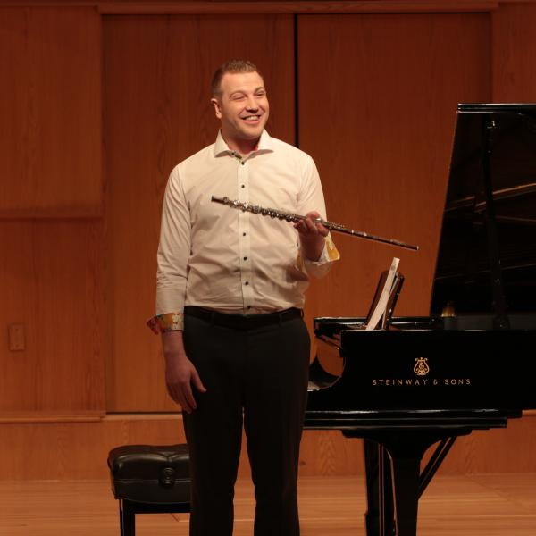 Alumni perform during a recital in Grusin