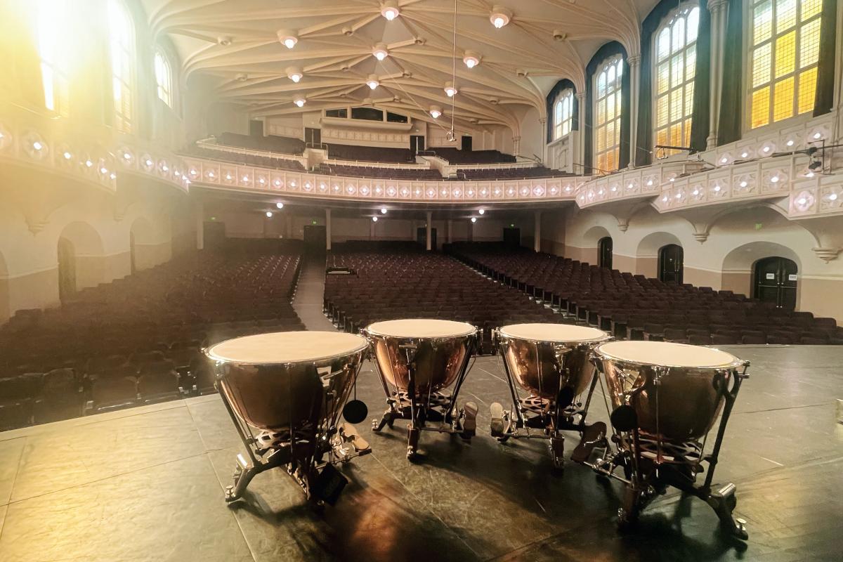 Timpani in Macky Auditorium