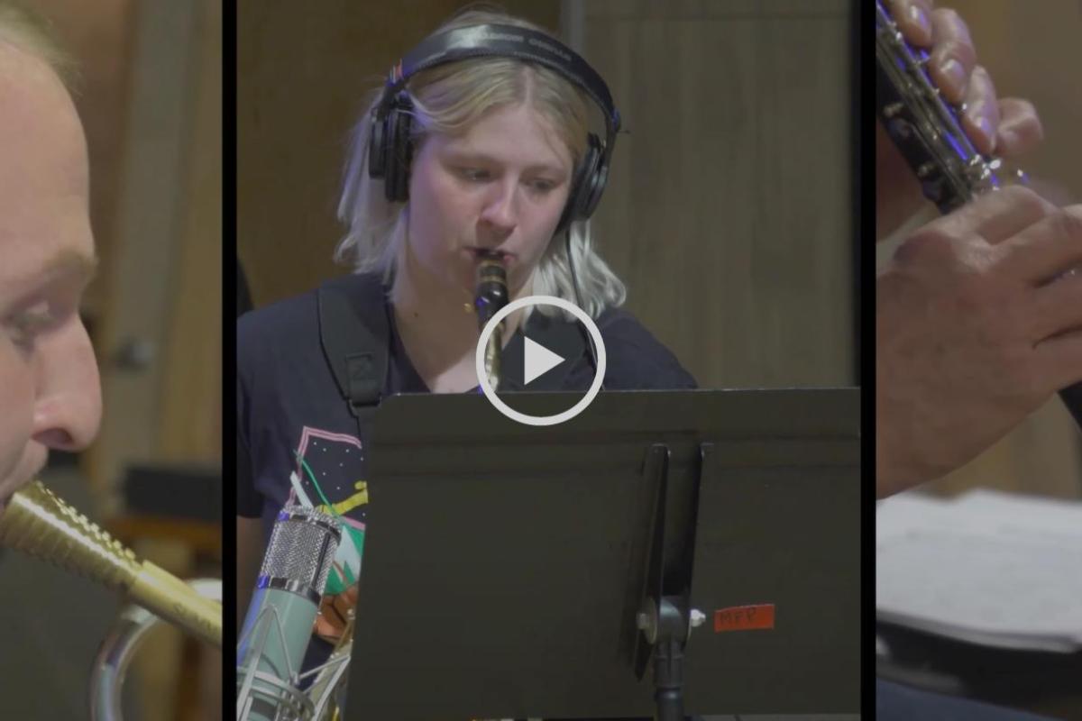 Thompson Jazz studies recording Edward Elgar’s “Pomp & Circumstance” theme in a big band swing arrangement