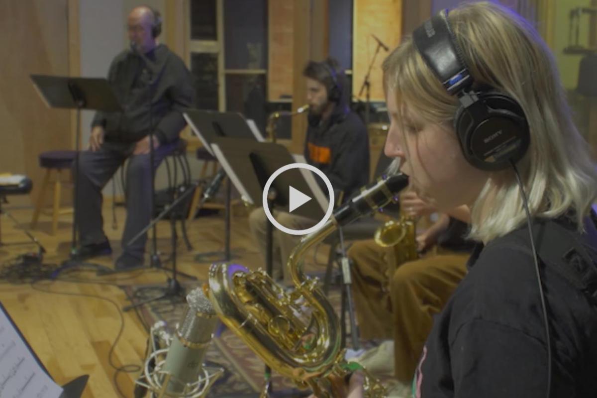 Thompson Jazz studies recording Edward Elgar’s “Pomp & Circumstance” theme in a Latin Jazz arrangement