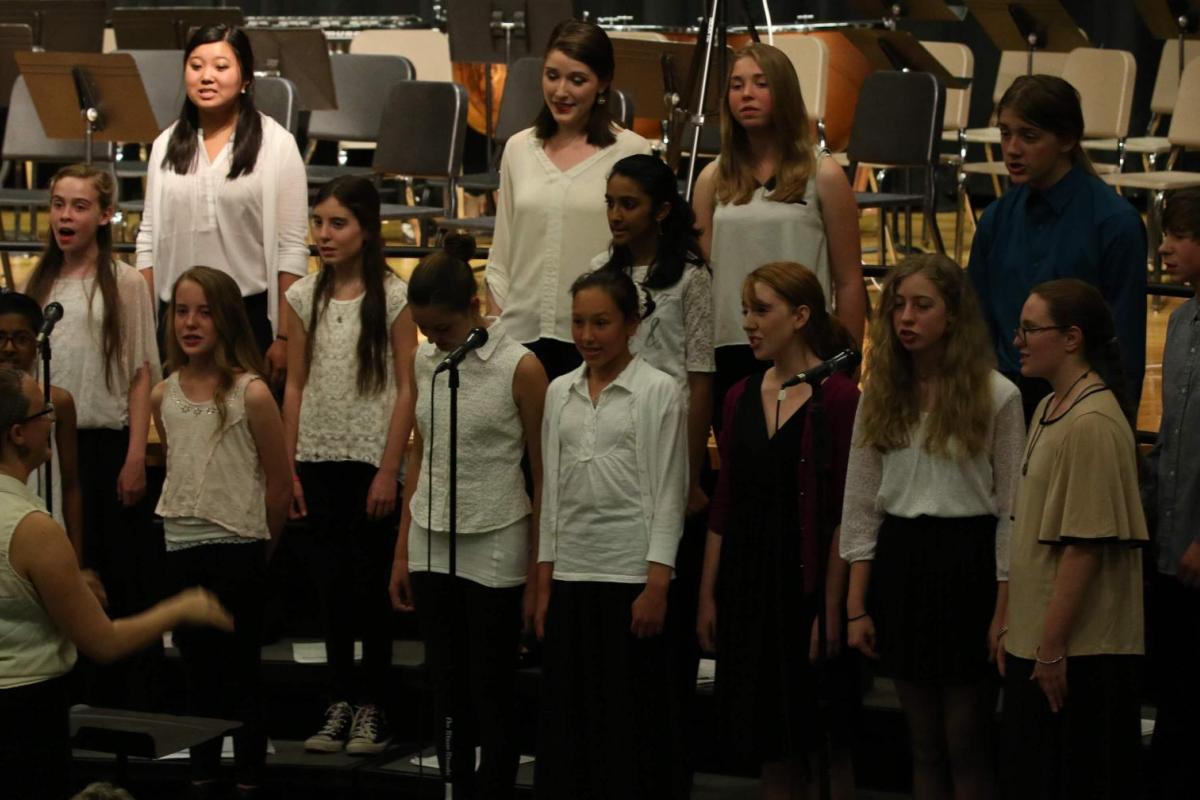 students singing in a choir