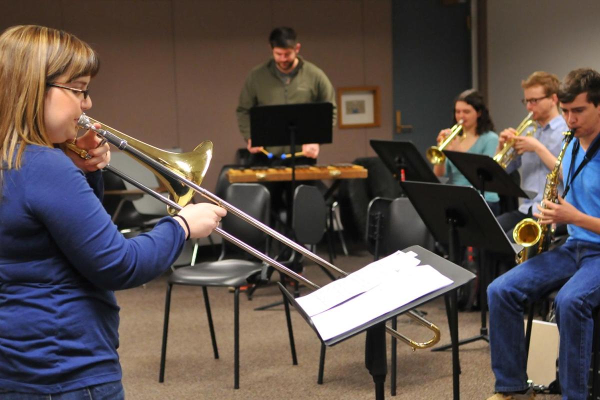 students conducting in class