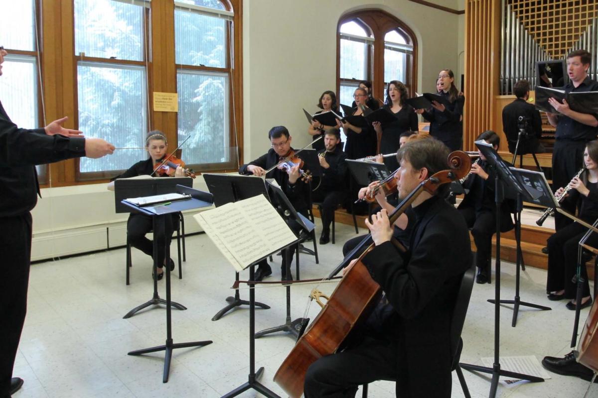 choral ensemble performing