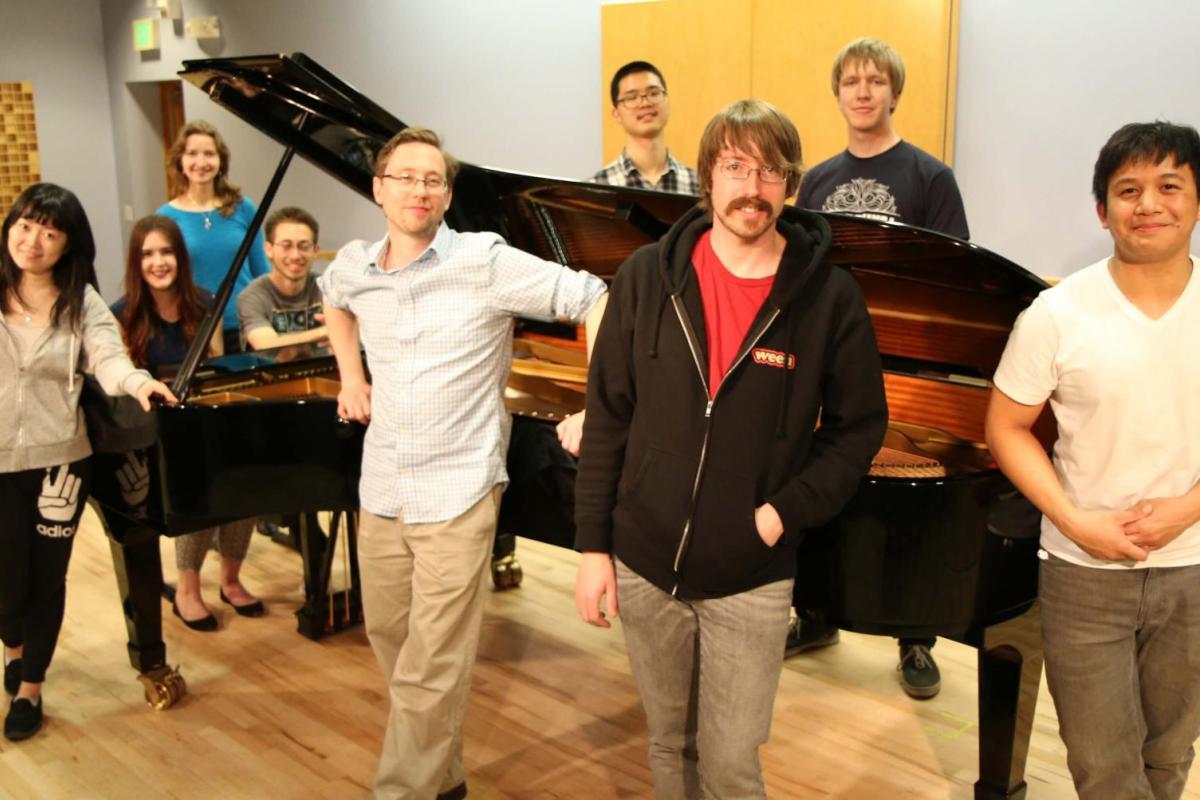 piano students posing together