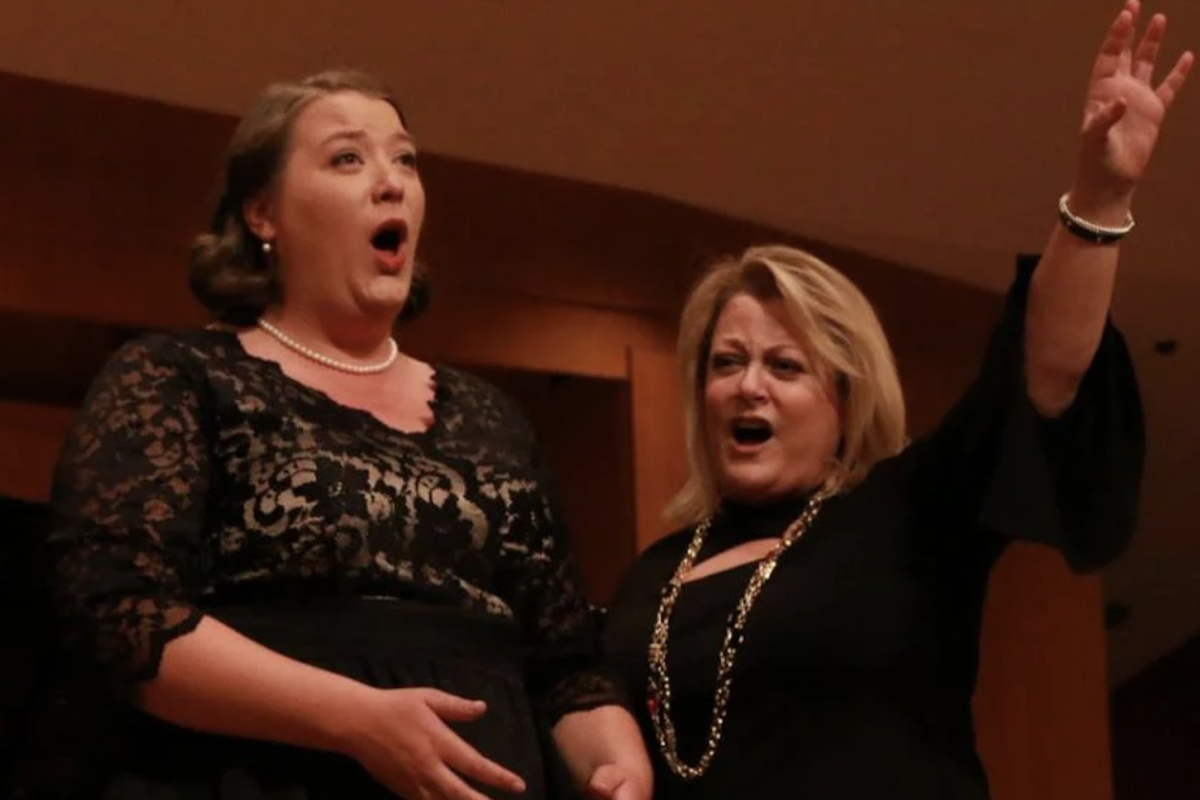 Voice students performing