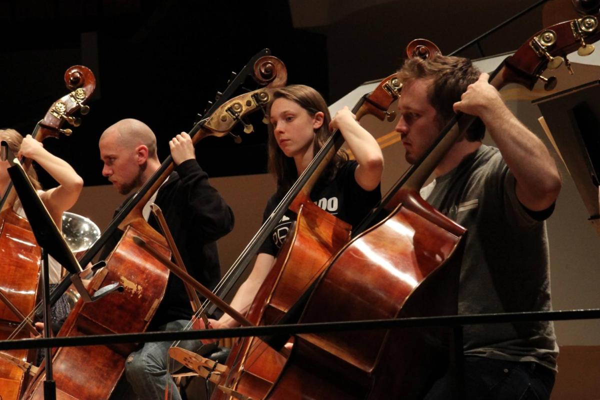 bass students on stage
