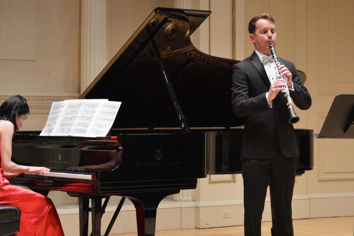 clarinet player on stage