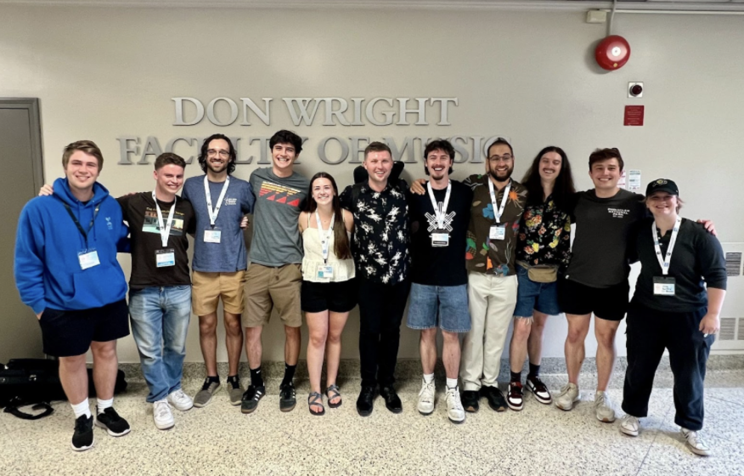 Following Tanner’s ITF solo recital on July 17, with CU Boulder trombone students (left to right): Luke Meredith, Jackson Franco, Corey Nance, Sam McDiarmid-Sterling, Madison Joy, Sterling Tanner, Alex Weeks, Ben Garcia, Wesley Shores, Mark Bennett, Abby Burford.