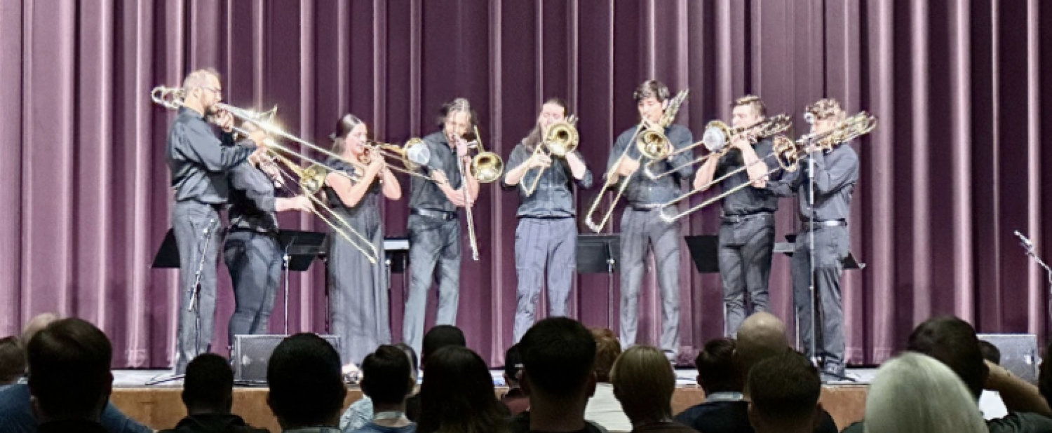 CU Boulder Trombone Octet performing