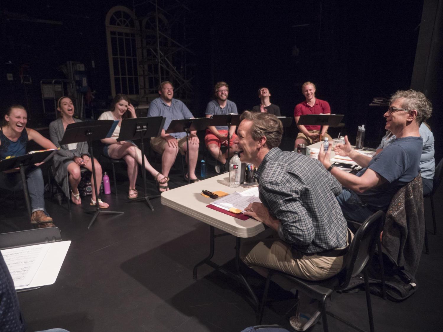 Foreground: Composer Jake Heggie (left) and librettist Gene Scheer (right).