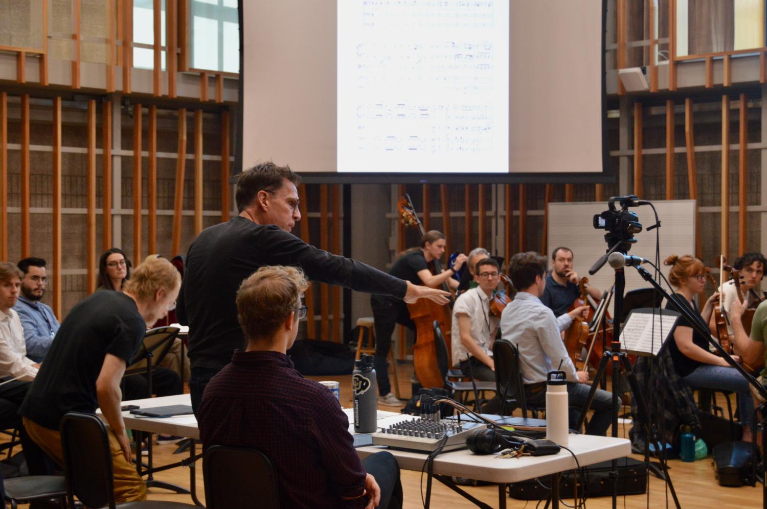 Conducting symposium student with Gary Lewis