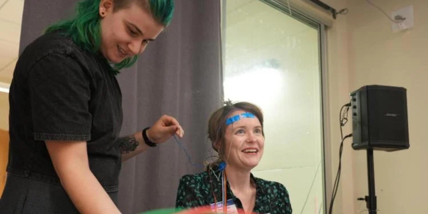 Grace Leslie at the recent ATLAS Research Open House. (Credit: Ryan Vachon)