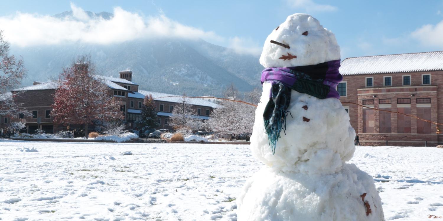 Snowman on campus