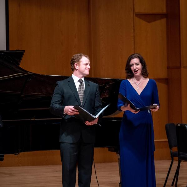 Andrew Garland and Jennifer Bird on stage