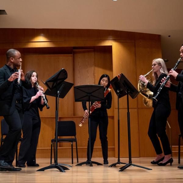 Wind quintet on stage