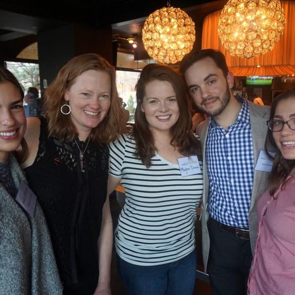 Flutists pose at the Once a Flutist alumni reception