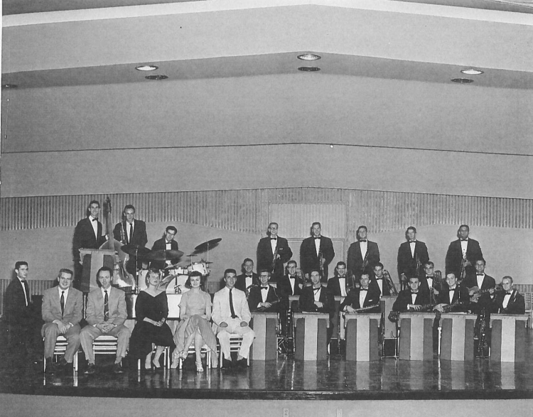 jazz band on stage in the 1950s