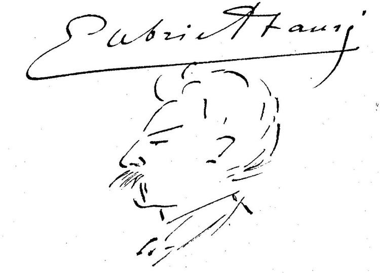 Self-caricature by Gabriel Fauré