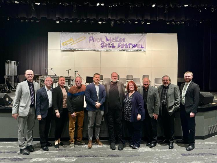 Associate Professor of Jazz Studies Paul McKee (center) at the inaugural Paul McKee Jazz Festival!