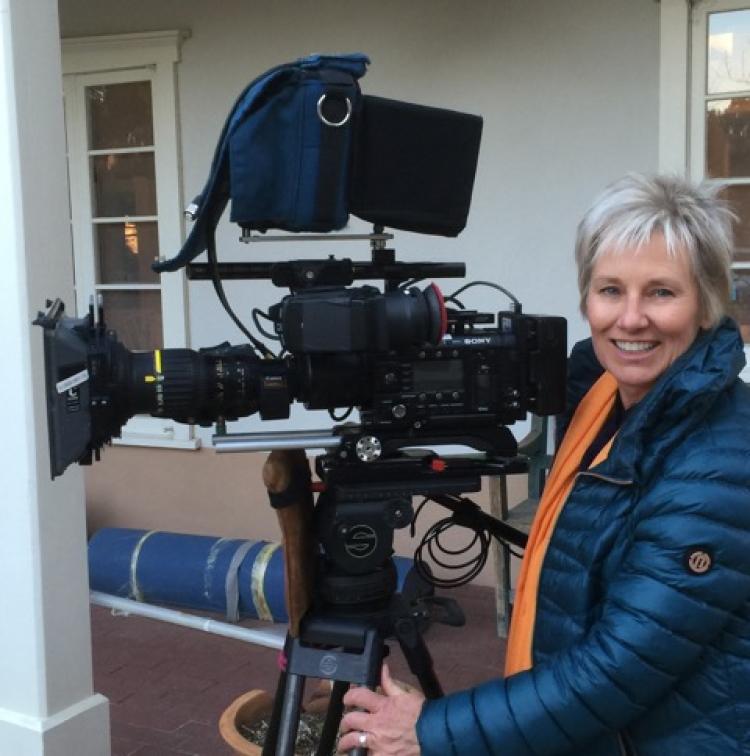 alumna barbara bentree with video camera