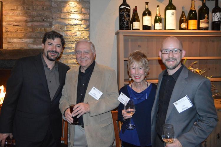 Carter Pann, Chris Christoffersen, Barbara Christoffersen and Daniel Kellogg at a dinner celebrating the Christoffersens’ latest gift to the College of Music.