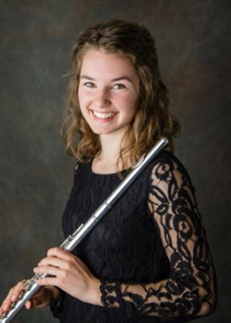 Claire Gunsbury with her flute