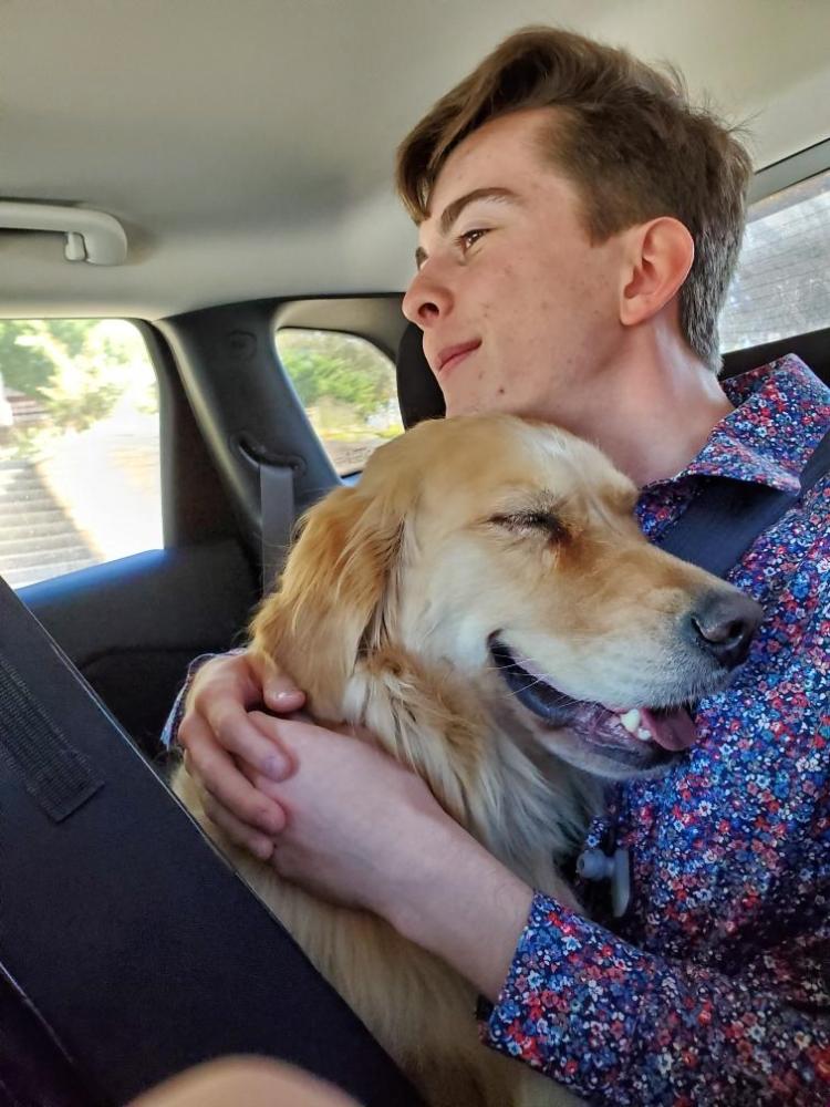 Curtis Sellers and his good dog