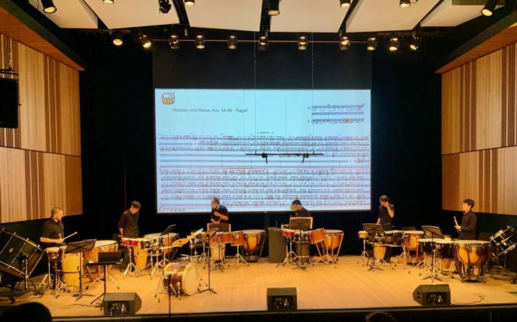 McGill percussionists perform Xenakis’ “Peaux.”