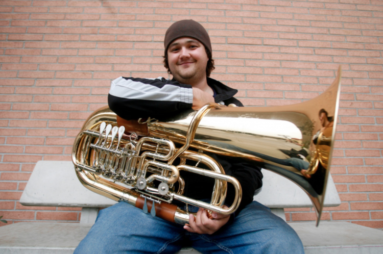 Michael Musick with his tuba