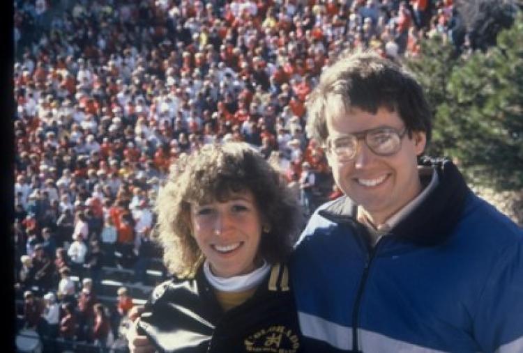 Ben and Pattie Nelson in marching band