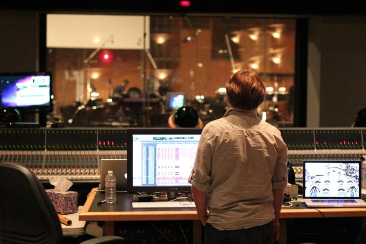 sam estes in an audio booth