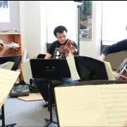 faculty members practicing a Finnish piece