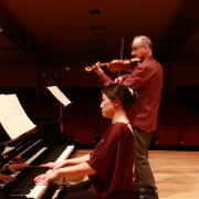 Hsiao-Ling Lin rehearsing