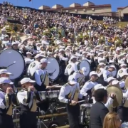 marching band in the stands