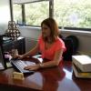 edain at her desk