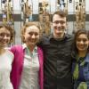 outstanding students claire, sophia, david and anoushka pose