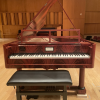 A new plaque adorns the newly playable fortepiano, a replica after Conrad Graf 1828 by Robert Smith, ca. 1982: “This fortepiano was generously donated by Douglas and Avlona Taylor.”