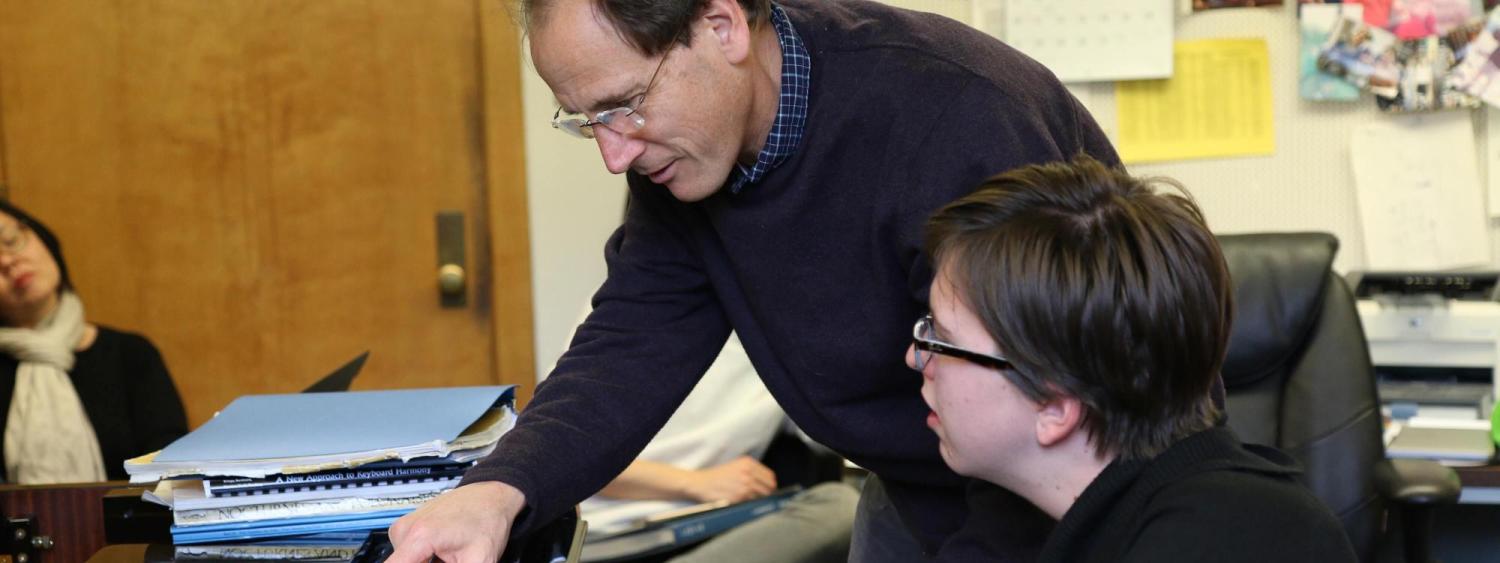 Professor of Piano David Korevaar working with student