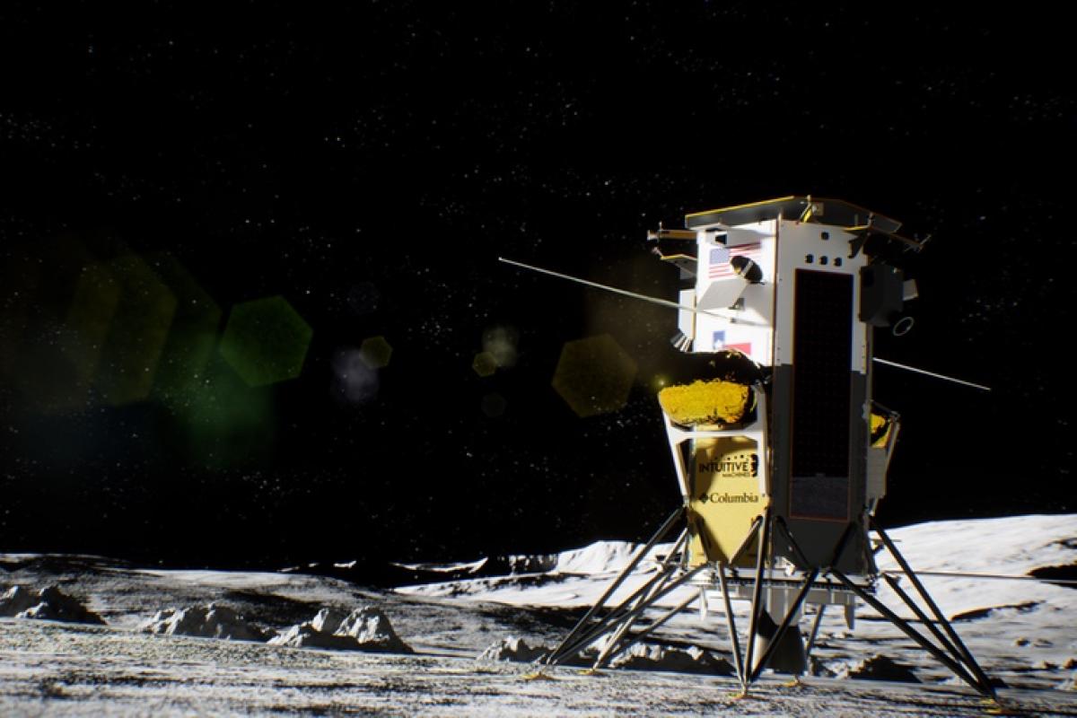 Illustration of ROLSES at the south pole of the moon