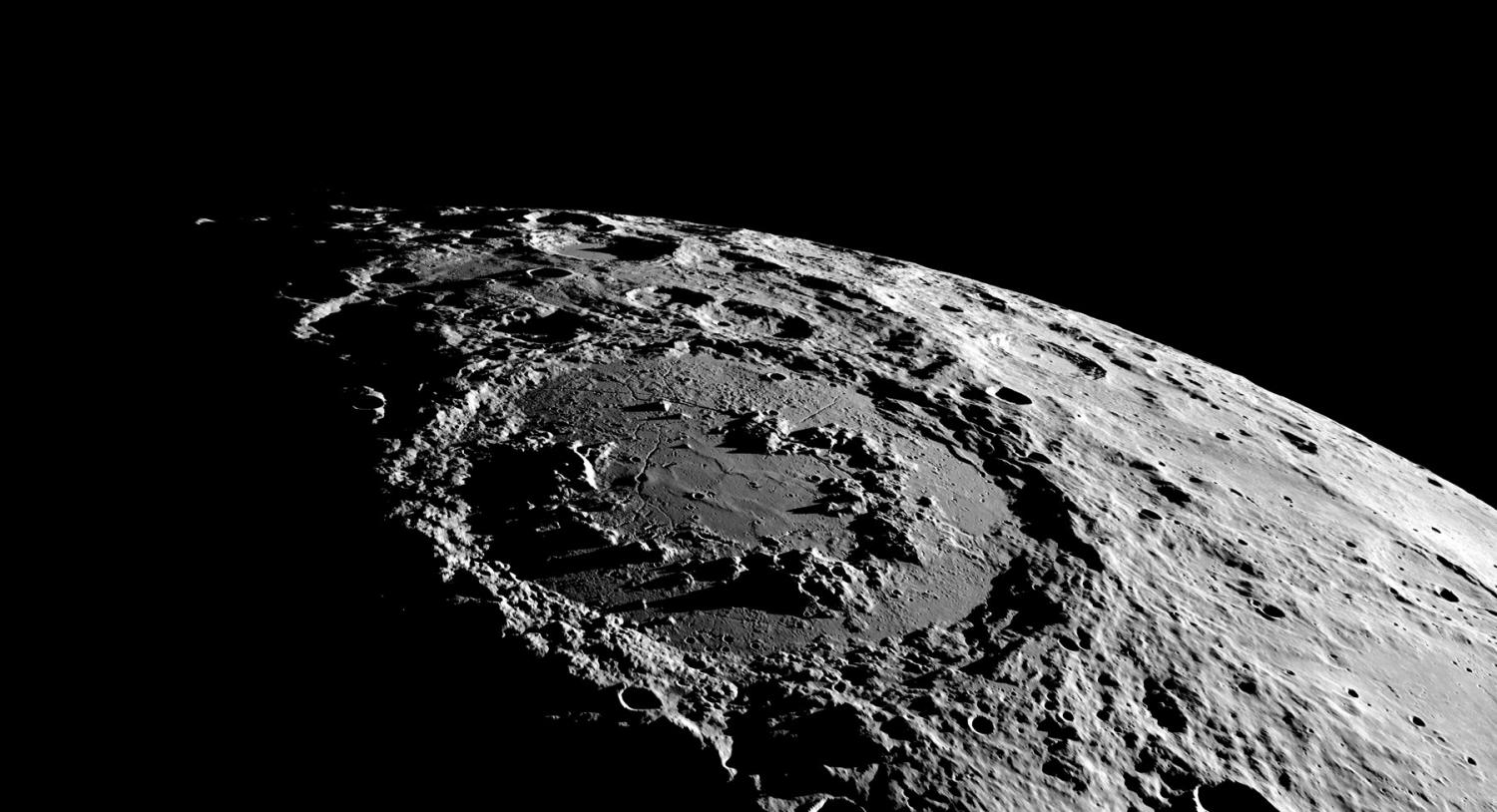 Schrödinger crater on the Moon’s far side is a target for a seismometer and a radio telescope. Photo Credit: NASA GSFC Scientific Visualization Studio