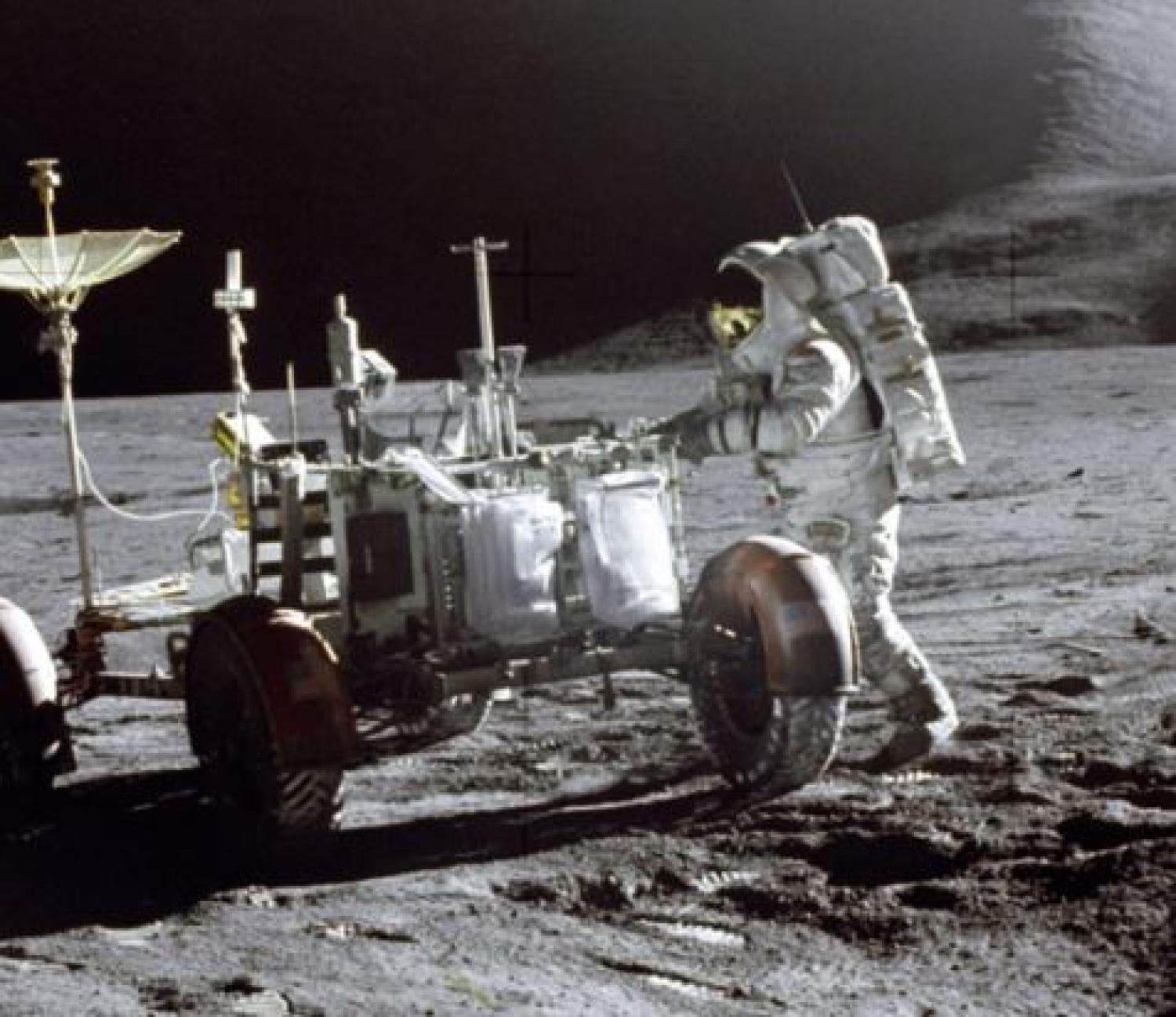 Astronaut on the Moon with Rover
