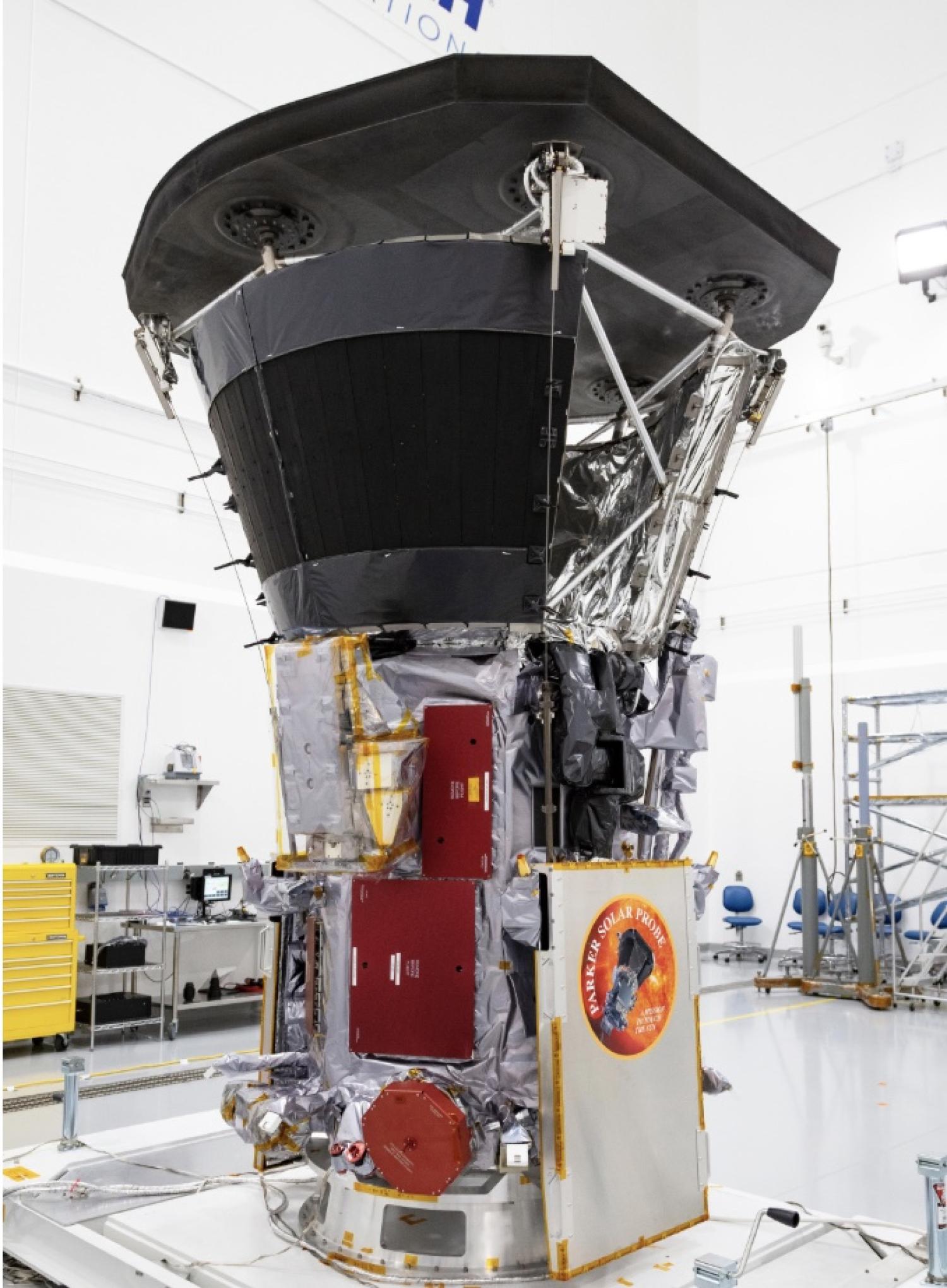 Parker Solar Probe sits in the clean room