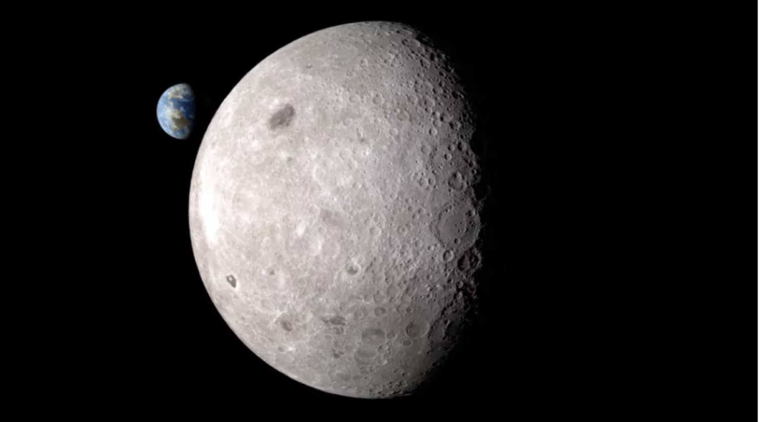 Photo of the moon and earth - Image credit NASA's Scientific Visualization Studio by Ernie Wright