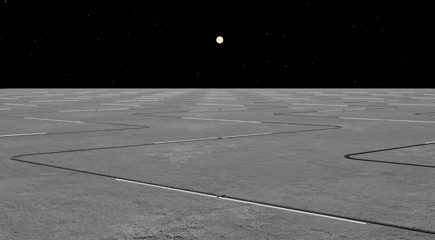 Graphic depiction of FarView Observatory – A Large, In-Situ Manufactured, Lunar Far Side Radio Array Credits: Ronald Polidan