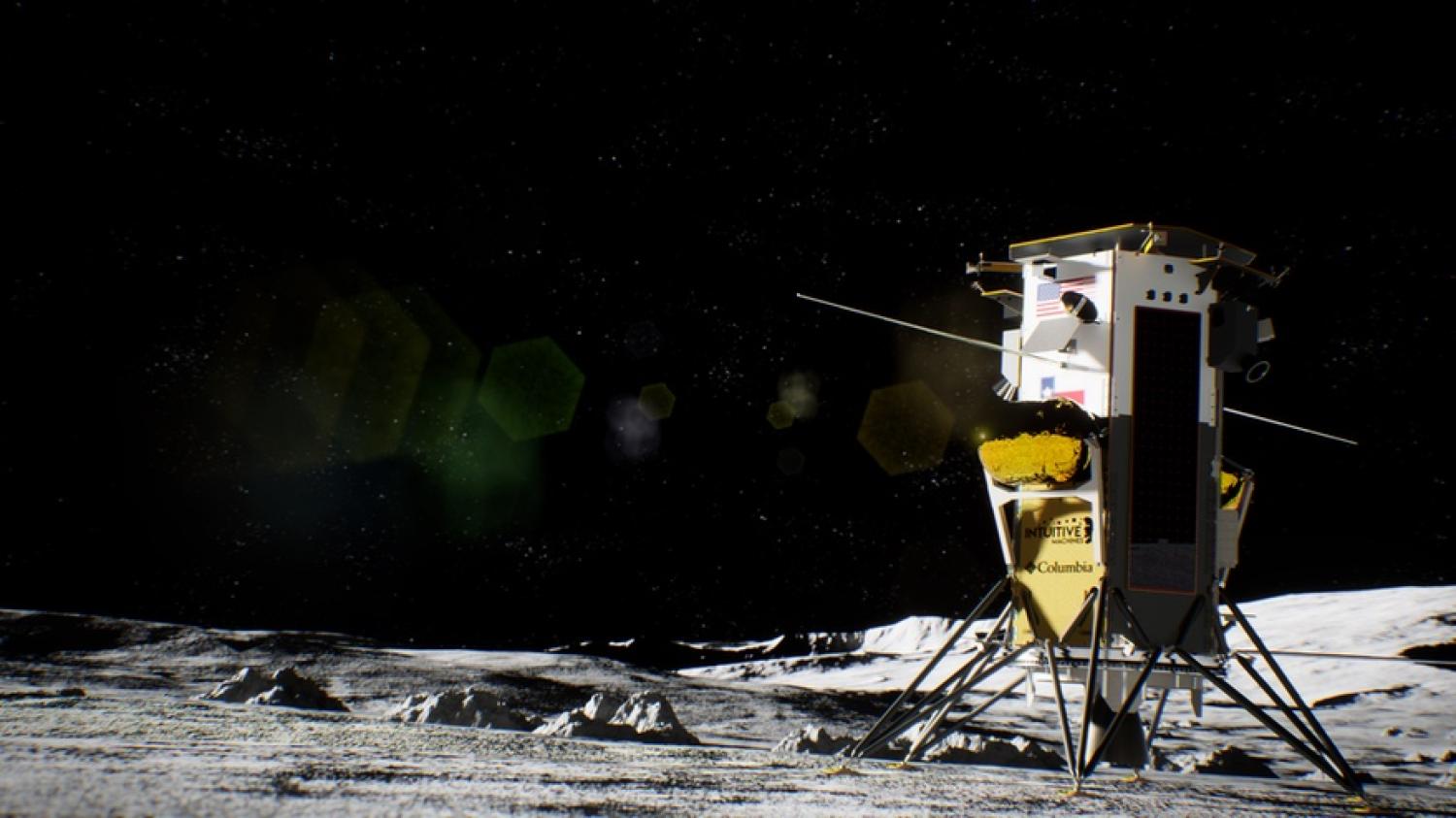 Illustration of ROLSES at the south pole of the moon