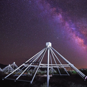 Hundreds of inexpensively made antennae tuned into the cosmos look for radio waves from potentially habitable planets at Caltech’s Owens Valley Radio Observatory near Big Pine, California.