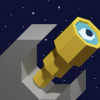 Illustration by Todd St. John of a space telescope with eye looking towards stars